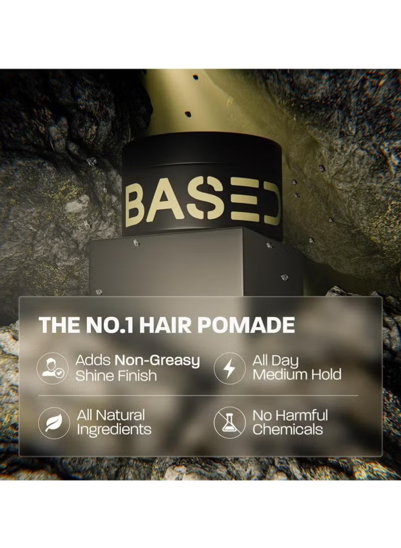 Based Pomade for Men, Quality Hair Care with Medium Hold, Natural Shine & Fragrance, Easy to Apply & Great for All Hair Types, Hydrating and Nourishing Pomade - Image 2